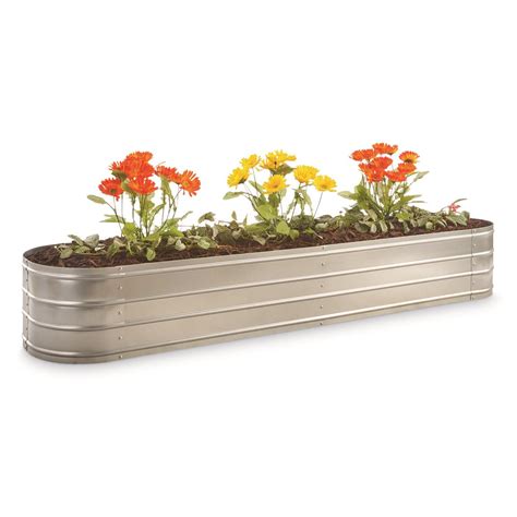 large oval galvanized steel planter box|galvanized steel plants on clearance.